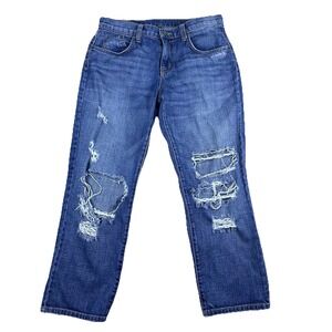 CarMar Los Angeles Womens Distressed‎ Straight Jeans Size 26 Blue Denim USA-Made